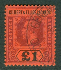 SG 24 Gilbert & Ellice Islands 1912-24. £1 purple & black/red. RPS cert...