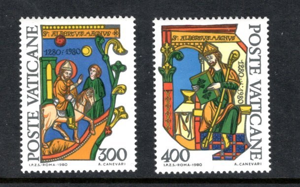 VATICAN 677-8 MNH VF  Saint Albertus Magnus Mission of Peace Complete set