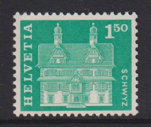 Switzerland  #398  MNH  1960 definitive set  1.50fr house