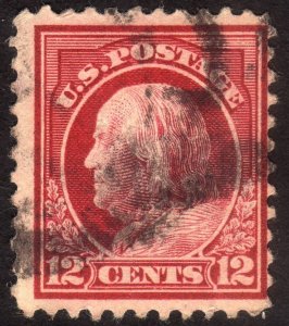 1917, US 12c, Benjamin Franklin, Used, Sc 512a