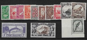 New Zealand Sc #185-196  set of 13 issues  OG VF