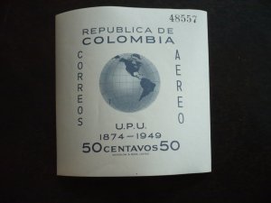 Stamps - Colombia - Scott#C199 - Mint Never Hinged Souvenir Sheet Imperf