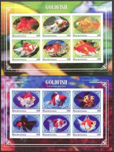 MAURITANIA 2018 Fishes Goldfish 2 Sheets Imperf. MNH Cinderella