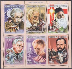 GUINEA Sc# 1936a-f MNH SHEET of 6 FAMOUS PEOPLE INCL NOBEL LAUREATES