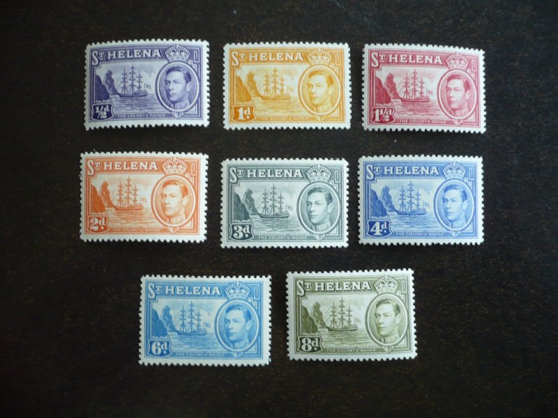 Stamps - St. Helena - Scott# 118-123a - Mint Hinged Part Set of 8 Stamps