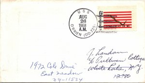 DON'T TREAD ON ME MAILED ABOARD U.S.S. O'BRIEN (DD-725) CANCEL WOODRIDGE 1968