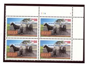 US  3090 Rural Free Delivery 32c - Plate Block of 4 - MNH - 1996 - 2224-1  UR