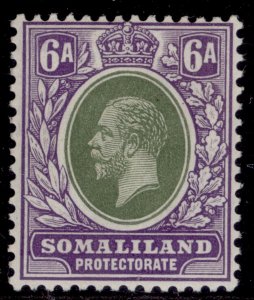 SOMALILAND PROTECTORATE GV SG79, 6a green & violet, M MINT.