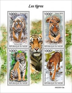 NIGER - 2023 - Tigers - Perf 4v Sheet - Mint Never Hinged