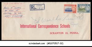 JAMAICA - 1961 REGISTERED envelope with QEII Stamps - USED