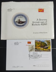 India 2018 10 Diff. Journey Though Ages of Kolkata GPO Cancelled Post Cards 9436