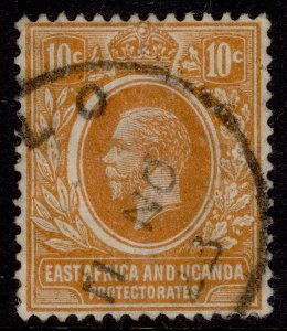 EAST AFRICA and UGANDA GV SG68, 10c orange, FINE USED.