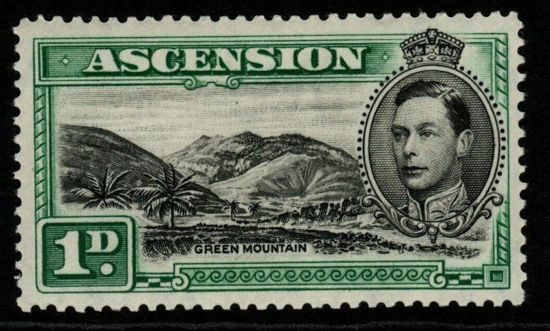 ASCENSION SG39 1938 1d BLACK & GREEN p13½ MTD MINT 