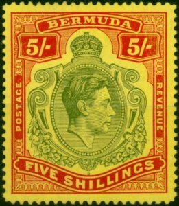 Bermuda 1938 5s Green & Red-Yellow SG118 V.F VLMM