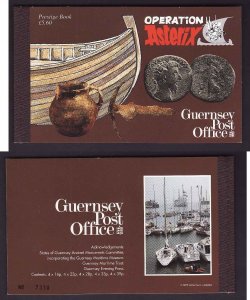 Guernsey-Sc#502a-Operation Asterix-complete booklet-Ships-4 panes-4 different la