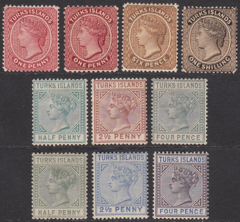 Turks Islands 44-53, SG53-61, 65, 71 MH / MLH CV $227.00