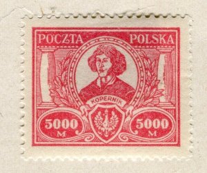 POLAND; 1923 early Kopernik issue fine Mint hinged 5000m. value