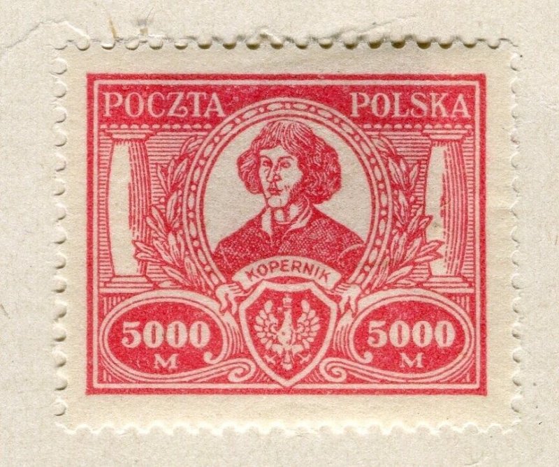 POLAND; 1923 early Kopernik issue fine Mint hinged 5000m. value