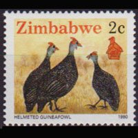ZIMBABWE 1990 - Scott# 615a Guineafowl 2c NH