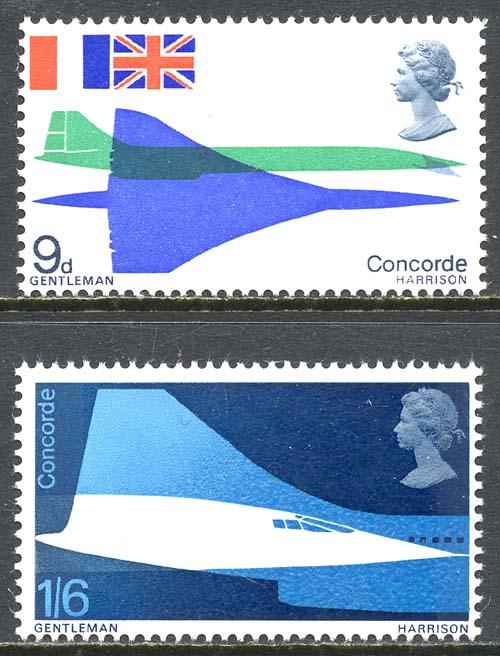 Great Britain 1969 Sc 582-3 Concorde Jet Aviation Stamp MNH