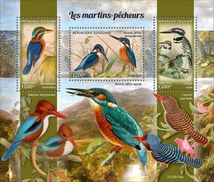 TOGO - 2023 - Kingfishers - Perf 3v Sheet - Mint Never Hinged