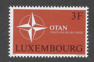 Luxembourg Scott 481 MNHOG - 1969 NATO 20th Anniversary Issue