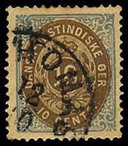 DANISH WEST INDIES 10a  Used (ID # 37534)