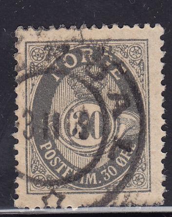 Norway 55 Post Horn and Crown 1907