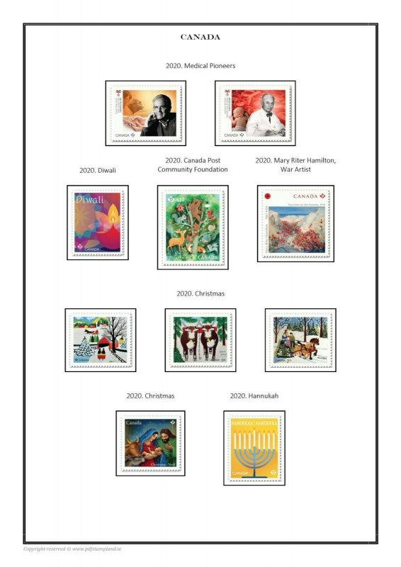 CANADA 1851 - 2020  PDF (DIGITAL) STAMP  ALBUM PAGES