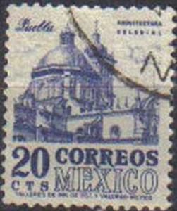 MEXICO, 1950 used 20c. Puebla Cathedral