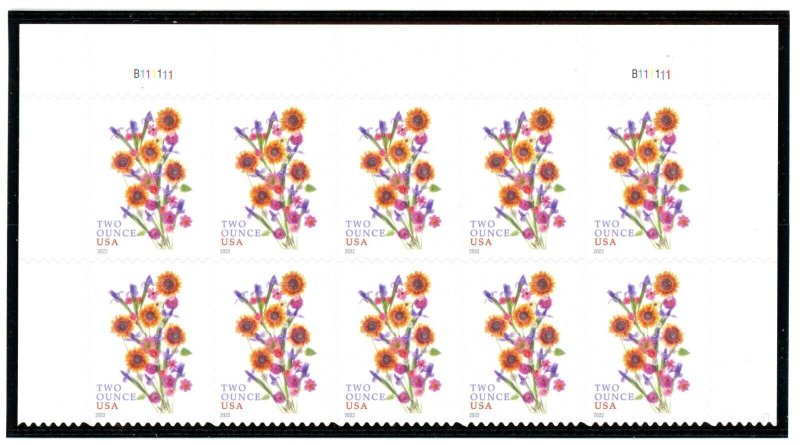 US  5682 Sunflower Bouquet 78c - Forever Top Plt Blk  of 10 - MNH 2022 - B111111