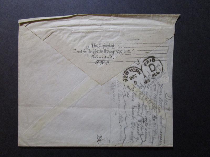 Trinidad 1902 Cover to USA / Light Creasing - Z7539