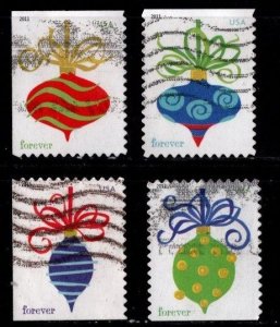 #4571 - 4574 Christmas Ornaments set/4 (Off Paper) - Used