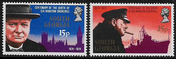 South Georgia #39-40 MNH Set - Winston Churchill