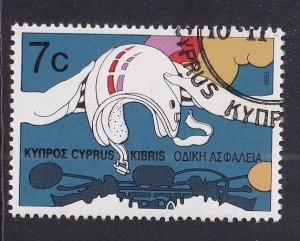 Cyprus    #679  cancelled  1986   road safety 7c