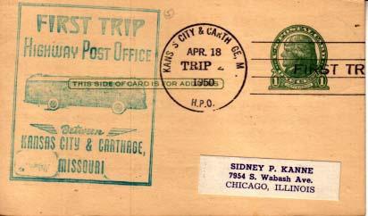 United States, Highway Post Offices, Missouri