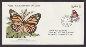 Hong Kong 357 Butterfly 1979 WWF Typed FDC