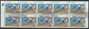 Australia SG 1180a SC# 1109a Cycling Sport Booklet sheet  1989 Used  see scan