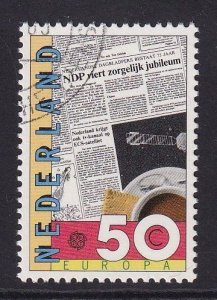 Netherlands  #650  cancelled  1983 Europa 50c newspaper