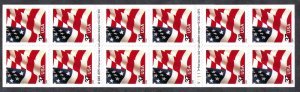 US #3636De 37¢ Flag (2004). Double-sided booklet of 20. MNH