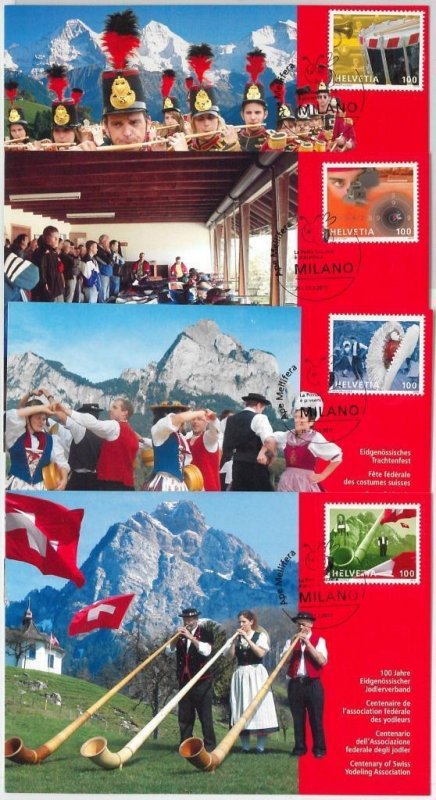 63835 - SWITZERLAND - POSTAL HISTORY: Set of 4 MAXIMUM CARD 2011 - MUSIC-