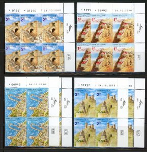 ISRAEL 2011 LOT OF PLATE BLOCK WITH DUPLICATION MNH AS SHOWN