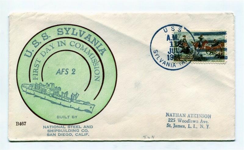 US Naval Ship Cover - USS SYLVANIA AFS2 - 1984