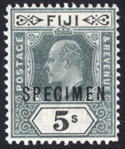 Fiji 1903 5s Green & Black Crown CA SPECIMEN SG 113s Scott 68s LMM/MLH