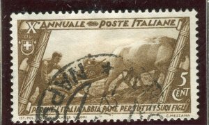 ITALY; 1932 early Fascist March issue fine used 5c. value