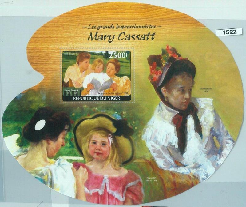 1522 - NIGER, ERROR, 2014 MISSPERF SHEET: Mary Cassatt, Art