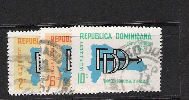 DOMINICAN REP. DOMINICANA 633-35 VFU MAP 932D