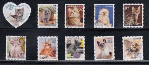 Japan 2016 Sc#3987a-j Familiar Animals, Series 2 Used Set