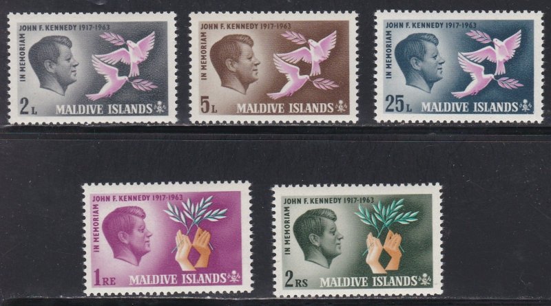Maldive Islands # 159-163, John F. Kennedy, NH Set, 1/2 Cat.