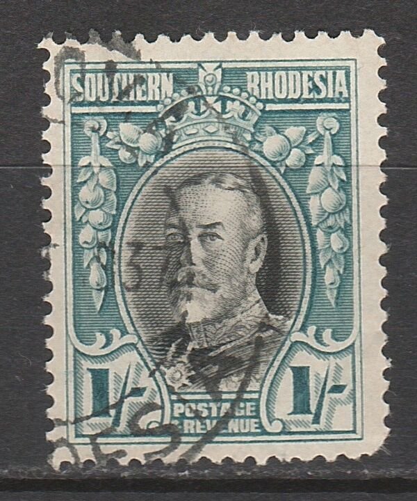 SOUTHERN RHODESIA 1931 KGV FIELD MARSHALL 1/- SCARCE PERF 14 USED